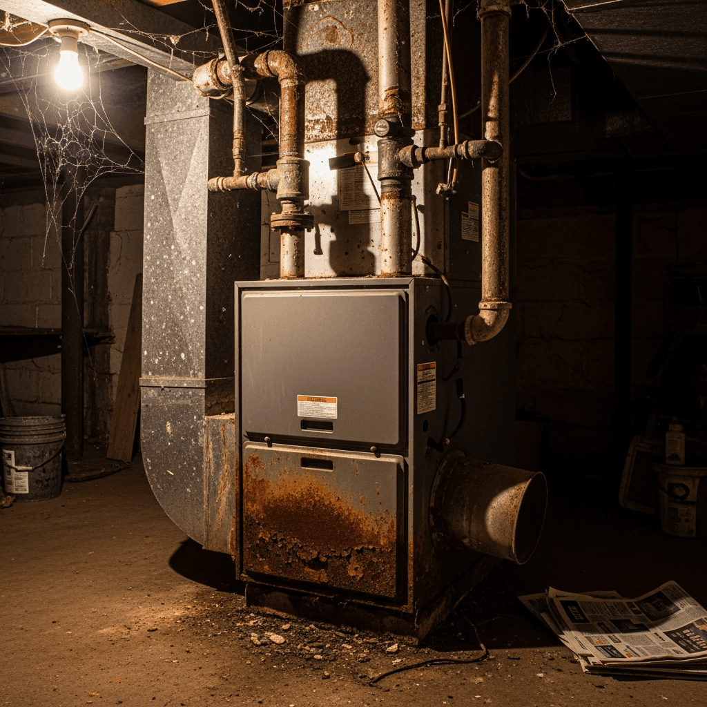 Furnace Replacement before — Coquitlam