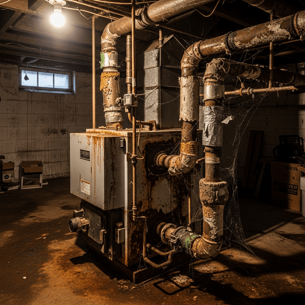 Heating System Upgrade before — Coquitlam